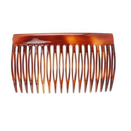 Parcelona French Glossy Shell Celluloid Good Grip 16 Teeth Hair Side Combs 2 Pcs